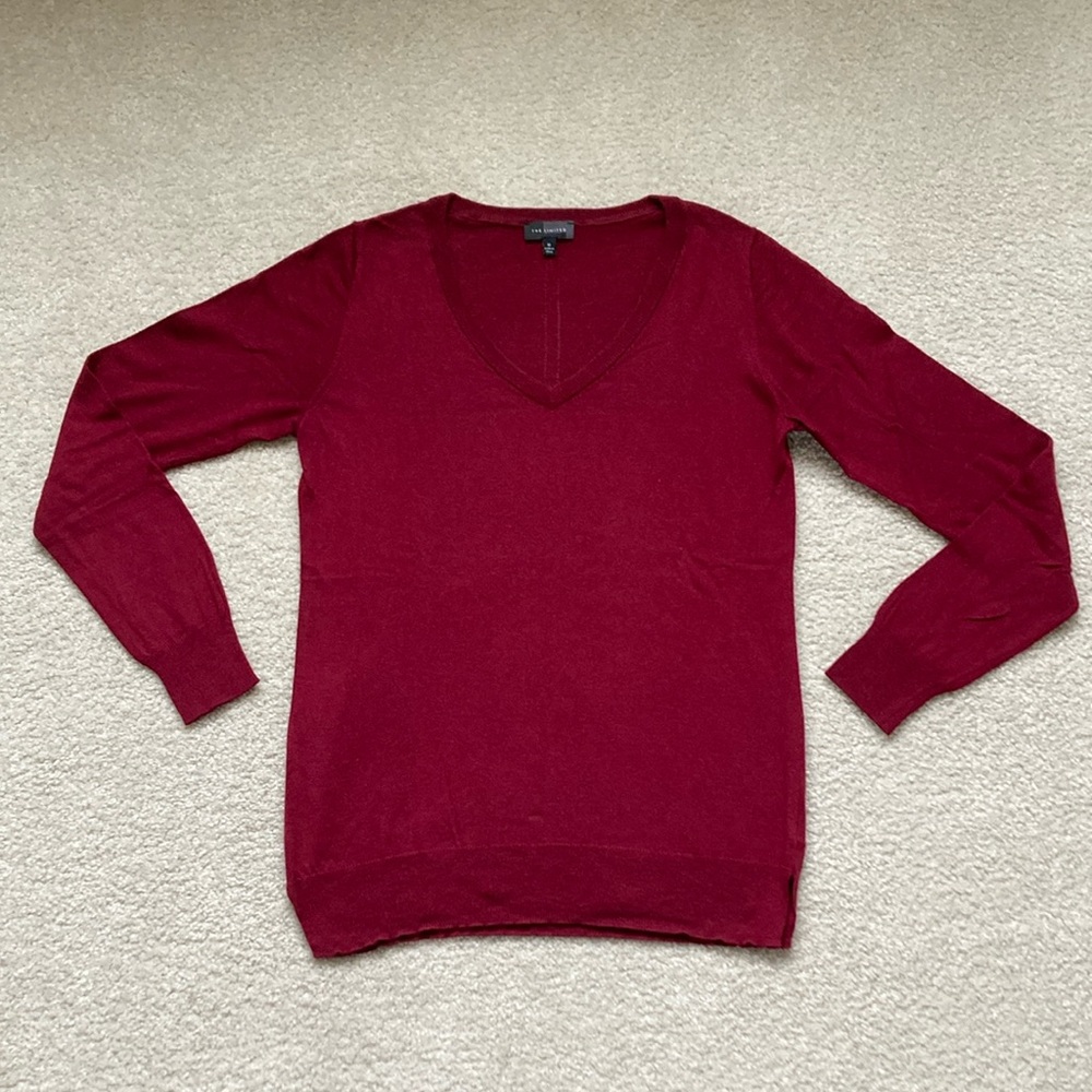 The Limited - Women's V-Neck Red Sweater